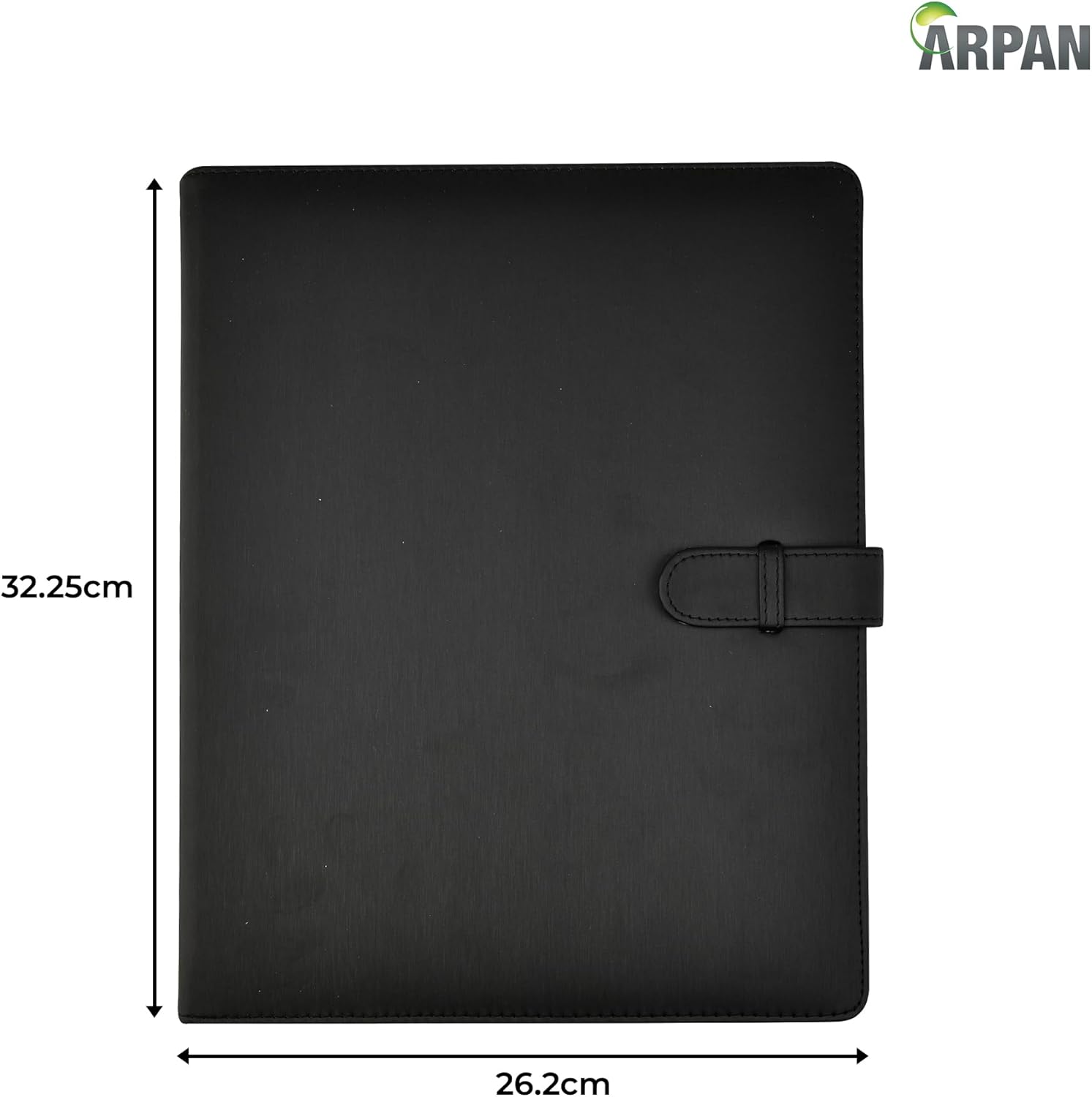 Arpan A4 Professional Presentation Display Book 50 Sheets Inner Pockets Soft Touch Display Book Ring Binder Portfolio Folder with Closure Belt (Black)