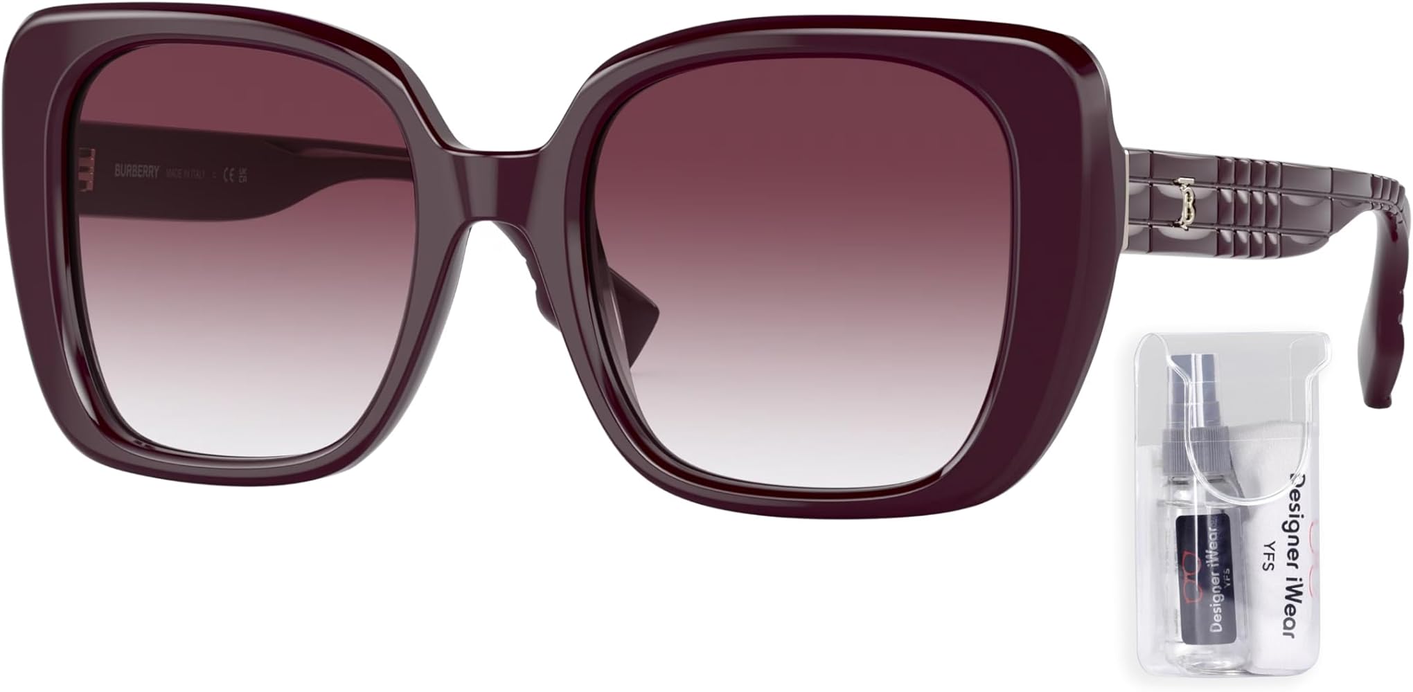 Amazon.com: BURBERRY Helena BE4371 39798H 52MM Bordeaux/Violet