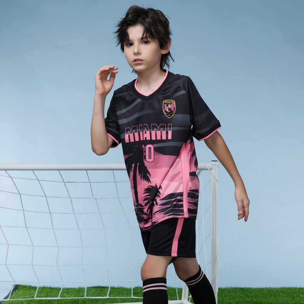 Boys' Soccer Jerseys Kids Shirt Youth Training clothes with Socks Gift Kit Set - Image 6
