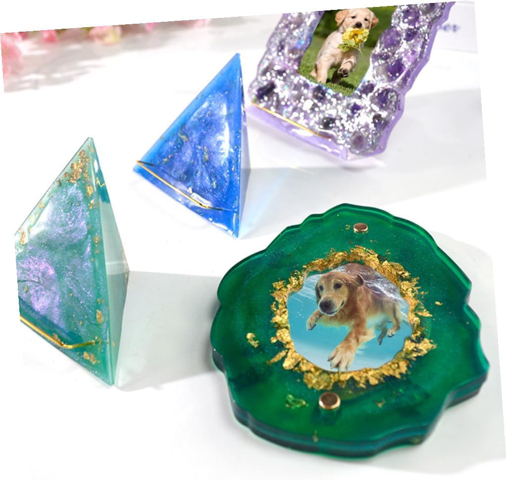 Epoxy Photo Frame Mold Silicone Photo Frame Making Molds Decorate Glitter Flowers Easy to Cle
