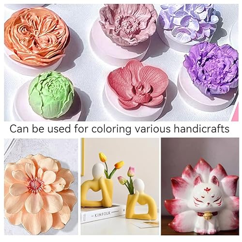 Ronoza Farbe für Gießpulver, 10 Farben Set für Beton Gips, Hochkonzentrierte Farbpigmente für Modellbau, DIY und Kreativprojekte, Leicht lösliches Pulver, Betonfarbe Pulver Gipsfarbe