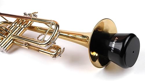 Miniatura 5 de Silenciador de silenciador de trompeta de práctica ligera, silenciador recto para trompeta (negro)