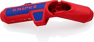 KNIPEX ErgoStrip Outil universel à dégainer pour droitiers, 135 mm, câbles 3G1,5 > 5G2,5, câbles coaxiaux, de données, pince à dénuder, 16 95 01 SB
