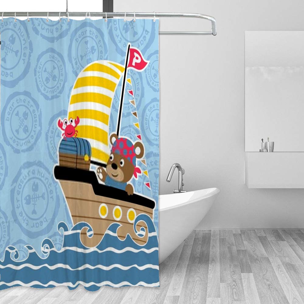 Rideau de douche imperméable de qualité supérieure avec motif animaux colorés