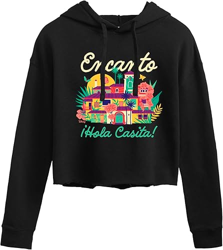Disney - Encanto - Hola Casita - Sudadera corta con capucha para mujer