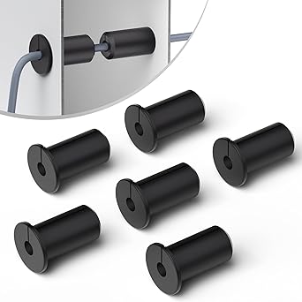 6 Pack Starlink Wall Grommets - 3/4 Inch Rubber Bushing Grommet for Starlink Dishy Ethernet Cable - 19mm Hole - Waterproof Cable Routing Kit - Black