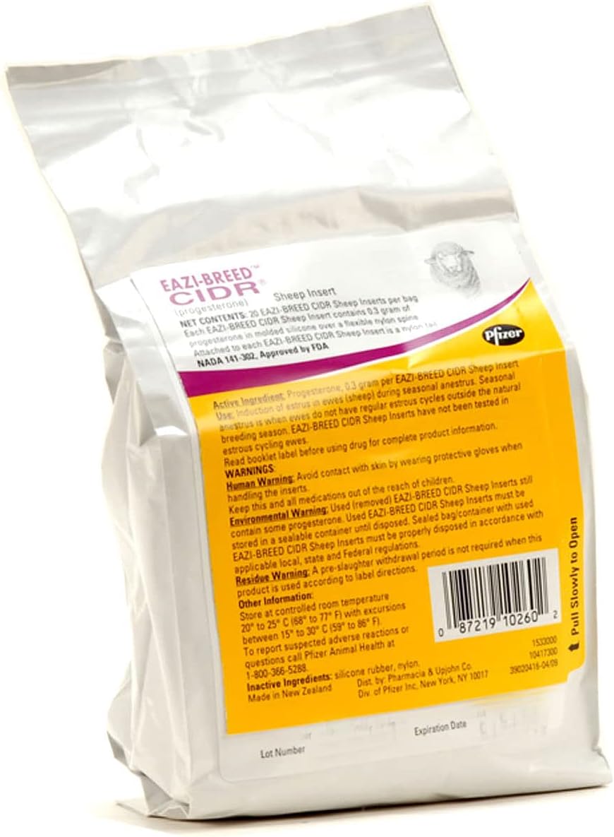 CIDR Sheep Inserts, 20 per Bag