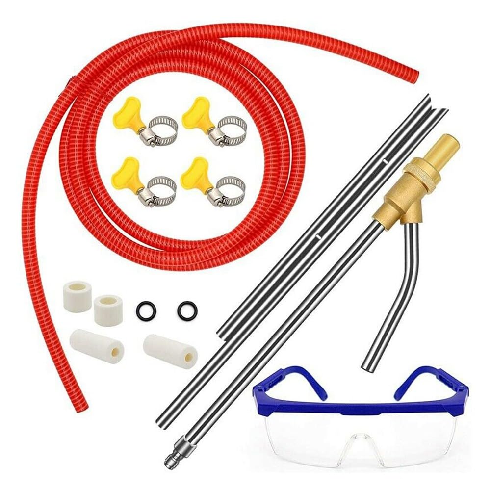 Kit sabbiatura per idropulitrice ad alta pressione, con attacco da 5000 PSI, attacco da 1/4", tubo da 3 m, ugelli in acciaio inox e ottone per la rimozione di ruggine e colore