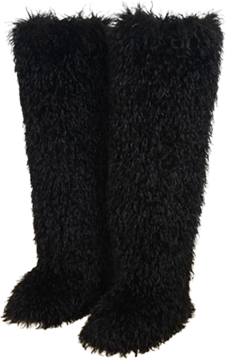 Over the Knee Boots for Women Y2K Plush Fur Boots Women Thigh High Tall Faux Fur Winter Snow Boots Outdoor Footwear Cold Weather