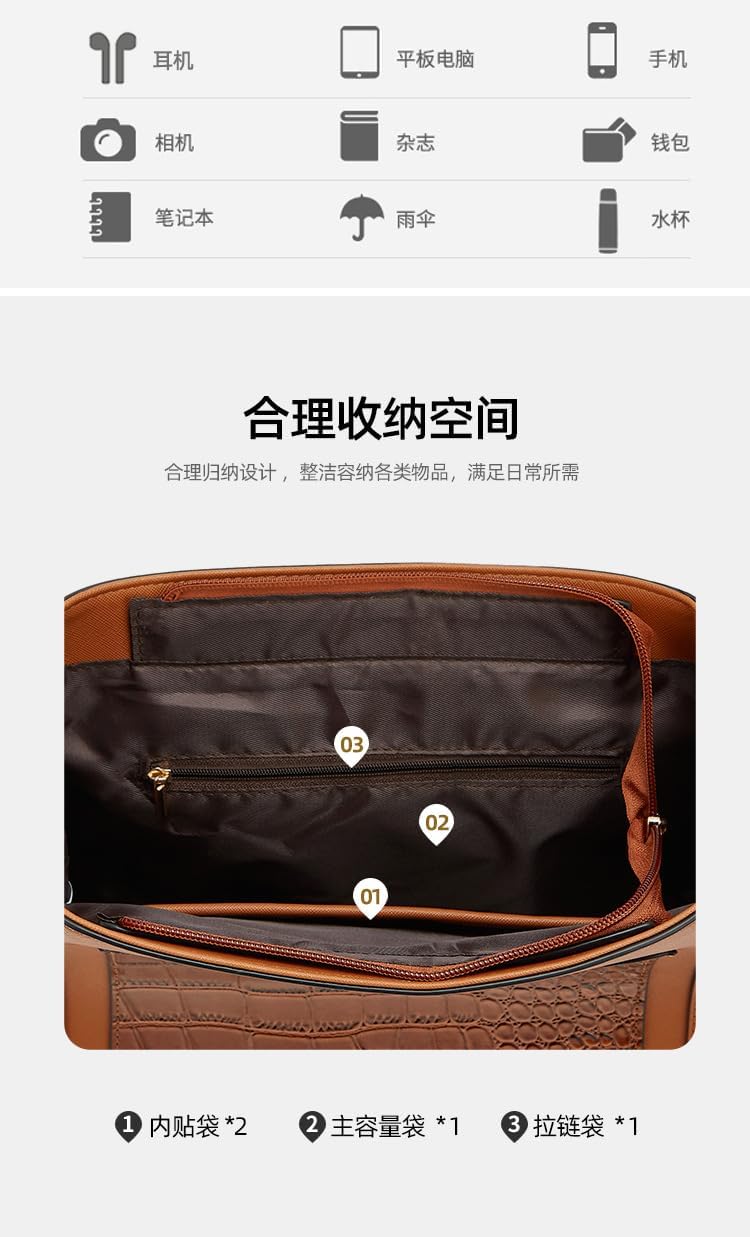 Women's Faux Leather Backpack Set, Pink, with Crossbody and Clutch