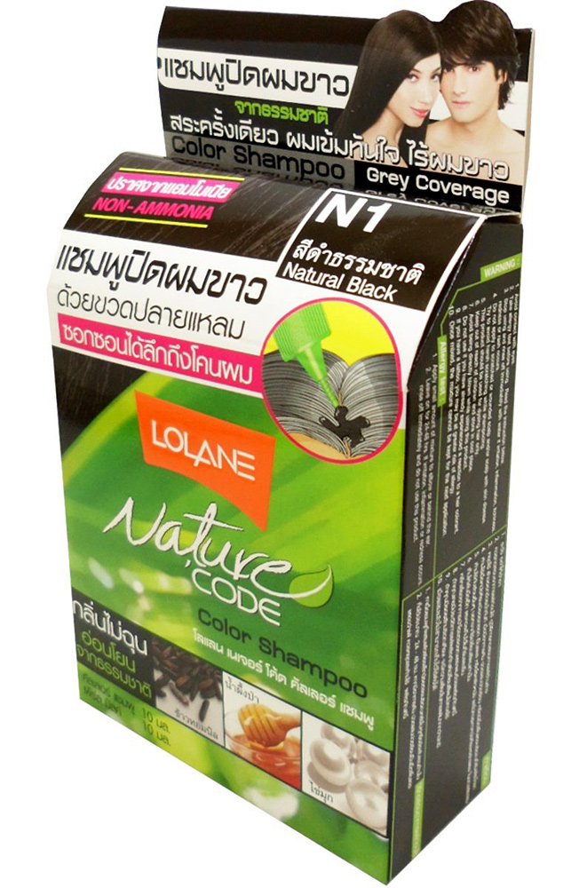 Buy Lolane Nature Code Hair Color Shampoo Natural Black Hair Dye with