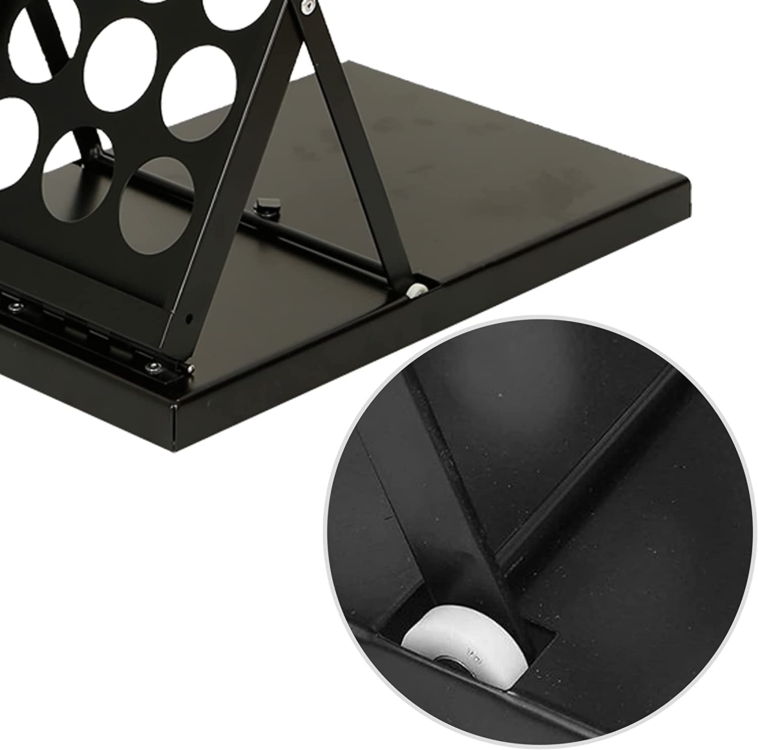 BGF A4 - Soporte plegable para folletos (metal, incluye bolsa de transporte), color negro