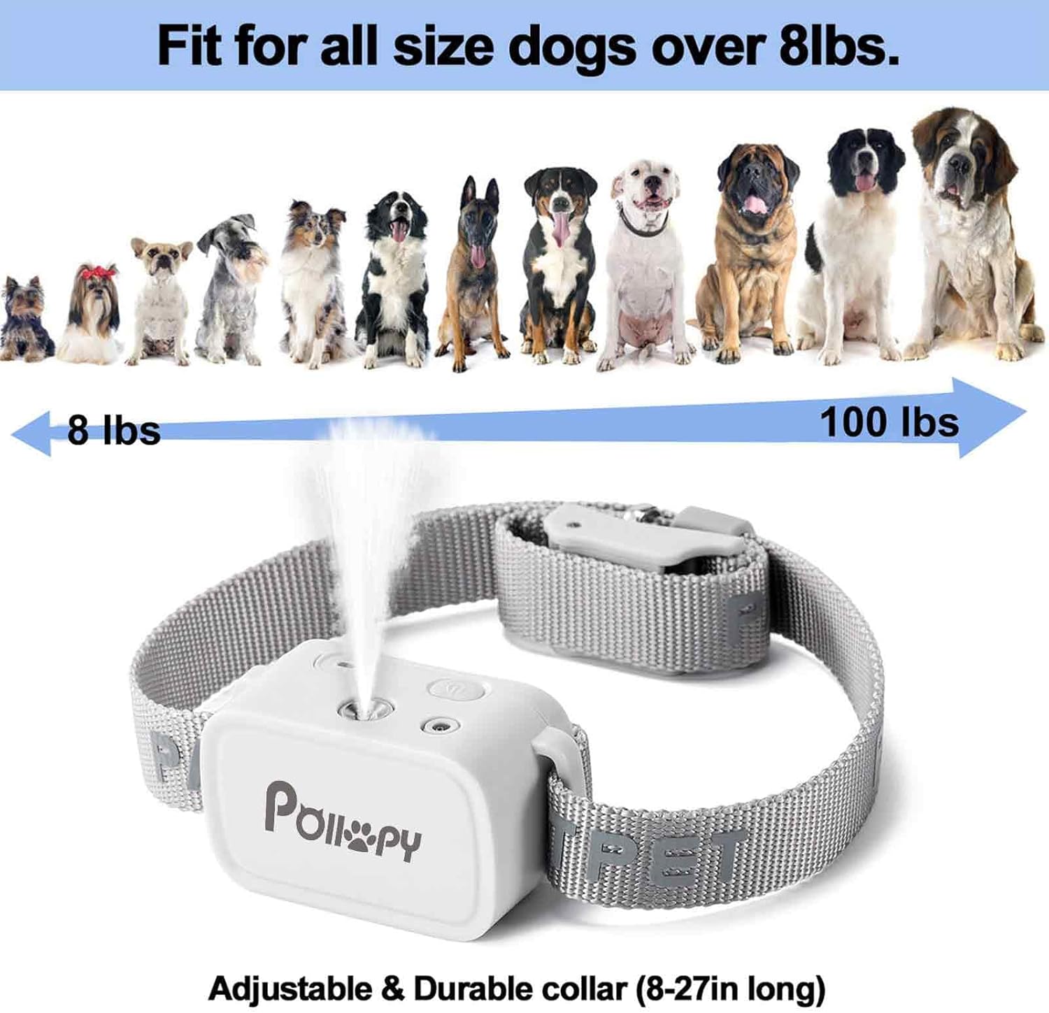 Citronella Dog Training Collar with Remote Control,3 Using Modes Spray Vibration and Beep,Spray Dog Bark Collar,1000ft Range Harmless Safe Humane No Shock Anti-Bark