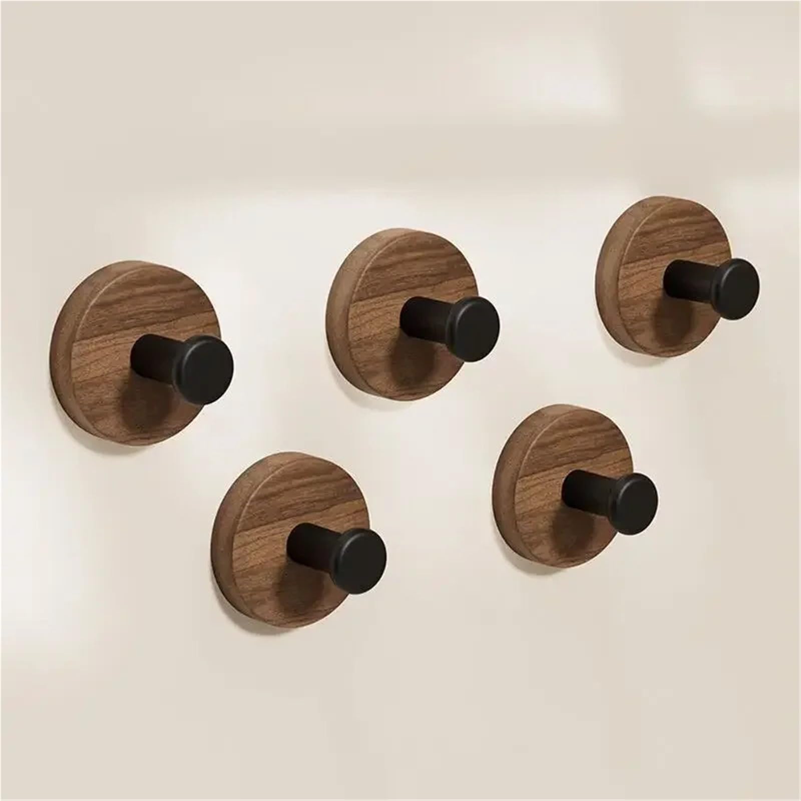Ganchos de pared, Gancho autoadhesivo de madera maciza con forma llave nogal, toallero decorativo, colgador puerta(White-j)
