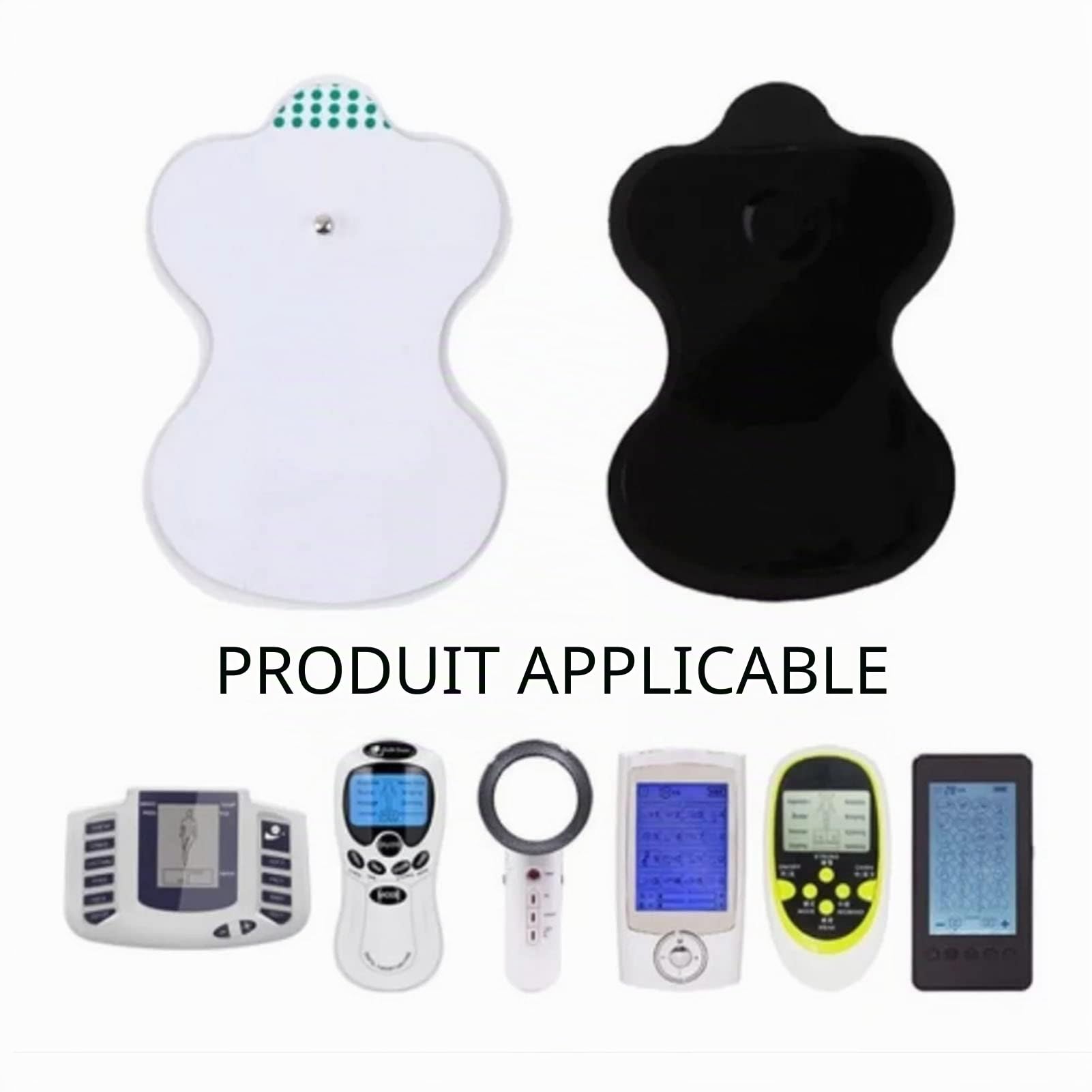 TENS Lot de 50 électrodes réutilisables, pour électrodes thérapeutiques, pour instrument de massage, physiothérapie, masseur corporel