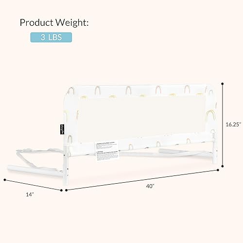Miniatura 3 de Dream On Me Riel de cama de malla ajustable, dos niveles de altura, listo para usar, compatible con camas de tamaño individual, construcción de