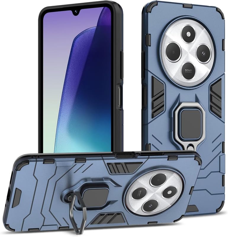 OneLike Shockproof Heavy Duty Hard Rugged Armor Protective Robot Ring Case Cover for Xiaomi Redmi 14C 4G – Blue OneLike Shockproof Heavy Duty Hard Rugged Armor Protective Robot Ring Case Cover for Xiaomi Redmi 14C 4G – Blue