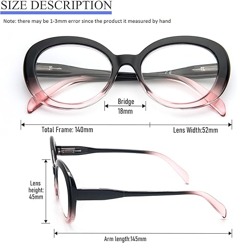 Miniatura 4 de DXYXYO Lentes de lectura estilo Oprah de gran tamaño para mujer, bloqueo de luz azul, elegantes lectores con bisagra de resorte