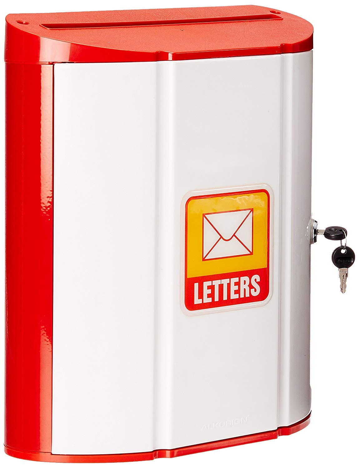 ALKOSIGNAadvay Enterprises Mountable Plastic Wall Mount Mail Box/Letter Box with Lock and Key for gate, Medium, White