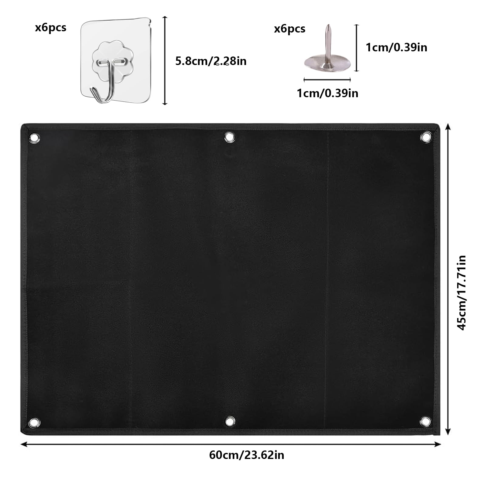 Collection Patches Crochet Panneau D'affichage Militaire Noir - Support Mural Pour Patches Crochet-boucle, 64x45 Cm Panneaux Muraux