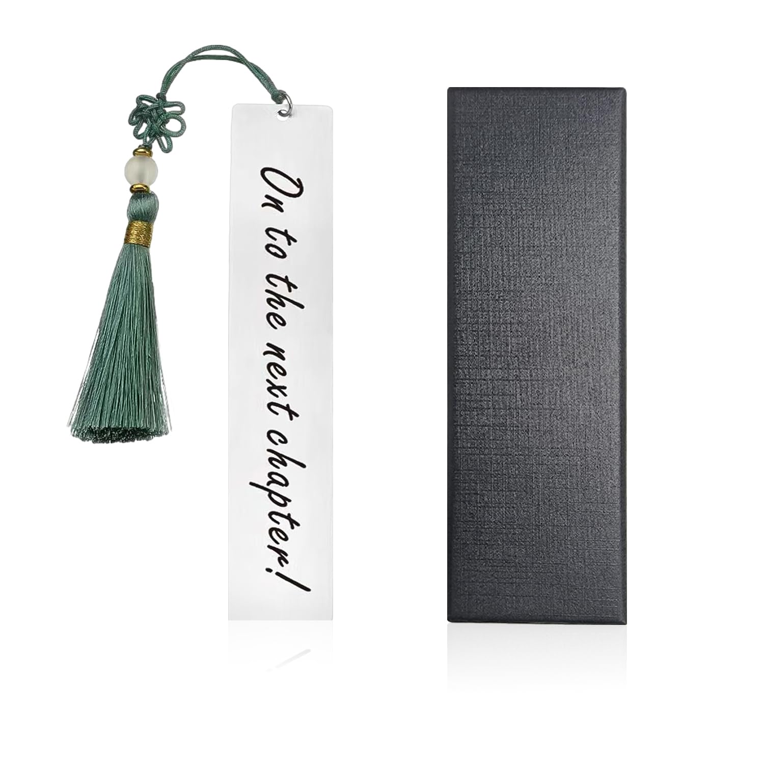 1 marcapáginas de acero inoxidable, 1 caja de regalo, marcapáginas grabado, marcador de borla, marcapáginas personalizado para mujer, regalo para amantes de los libros, hombres y mujeres.