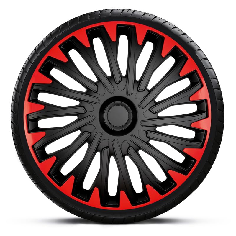 AutoStyle Jeu de 4 enjoliveurs Soho R 15-inch Noir/Rouge
