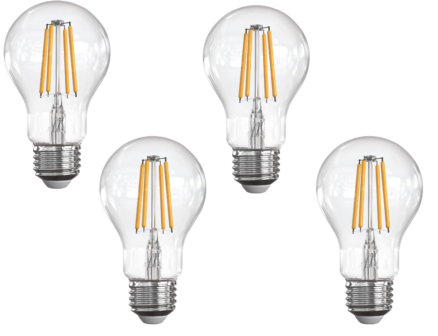 12V/24V E27 A60 Antique LED Filament Bulbs, 4W Low Voltage Vintage Edison Screw E27 ES AC/DC 12-36V A60 GLS Globe LED Lamp 50W Equivalent Warm White 2700K for RV Marine Motorhome (4-Pack)