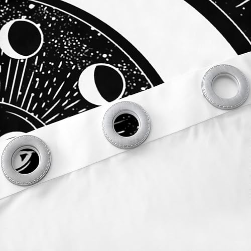 Miniatura 4 de Cortinas de ventana con diseño de sol y luna para niños, para dormitorio, sala de estar, niñas, tratamientos bohemios para ventanas de niños,