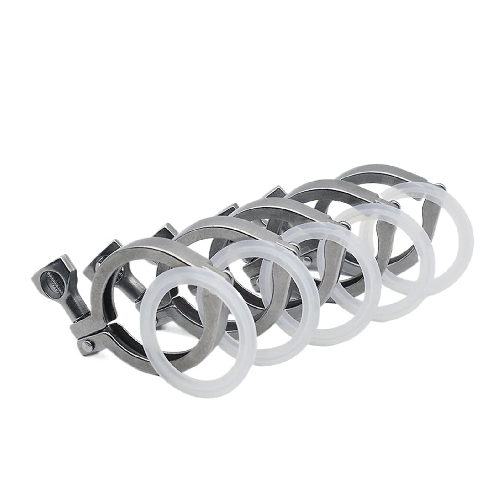 Abrazaderas Tri Ferrule Sanitarias Acero 304 Con Junta Silicone | Abrazaderas tri for tuberías, compatible con tamaños 0.5-4" for sellado seguro.(10pcs,3Inch x K91)
