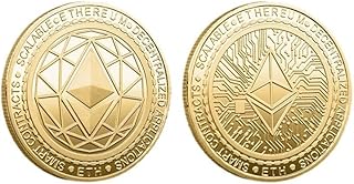 2 Pieces ETH Ethereum Virtual Crypto Physical Coins Cryptocurrency Coin Blockchain Novelty Hobby Commemorative Token Coin