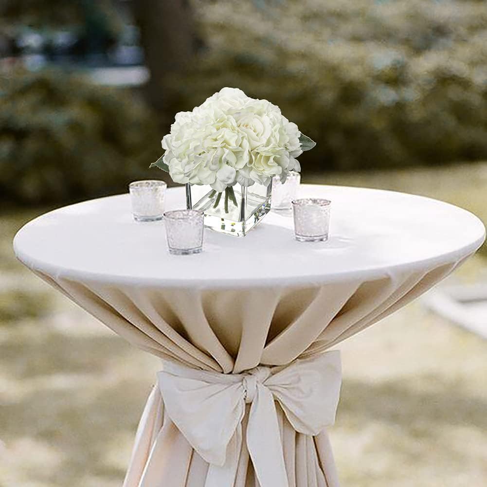 Fake Flowers with Vase Hydrangea Artificial Flowers in Vase Peony Faux Flowers in Vase Rose Silk Flowers Peonies Floral Arrangements Artificial with Vase for Home Bathroom Office Table Shelf Decor - Image 5