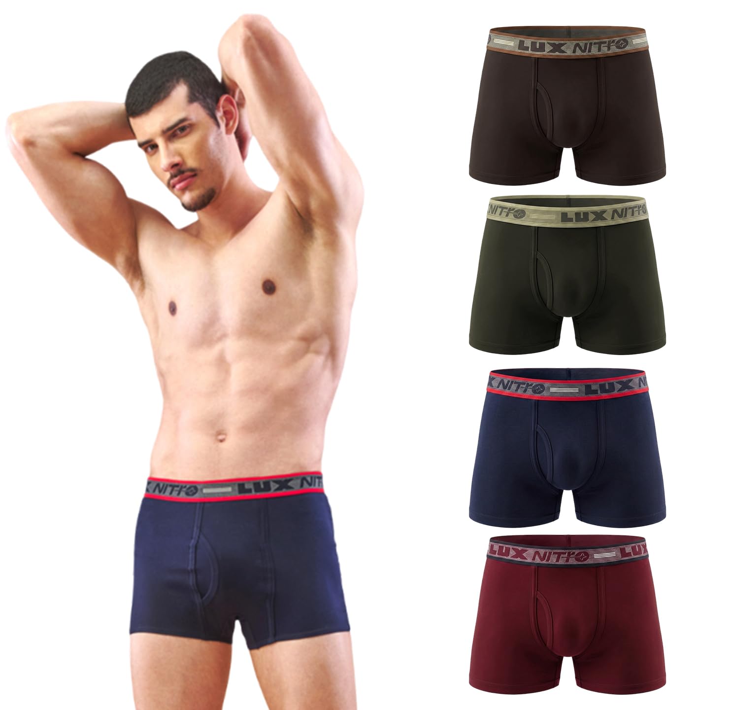 Men's Semi Long Trunk | 100% Cotton | Super Soft Waistband | Breathable & Comfortable Fit (Pack of 5)-image-23