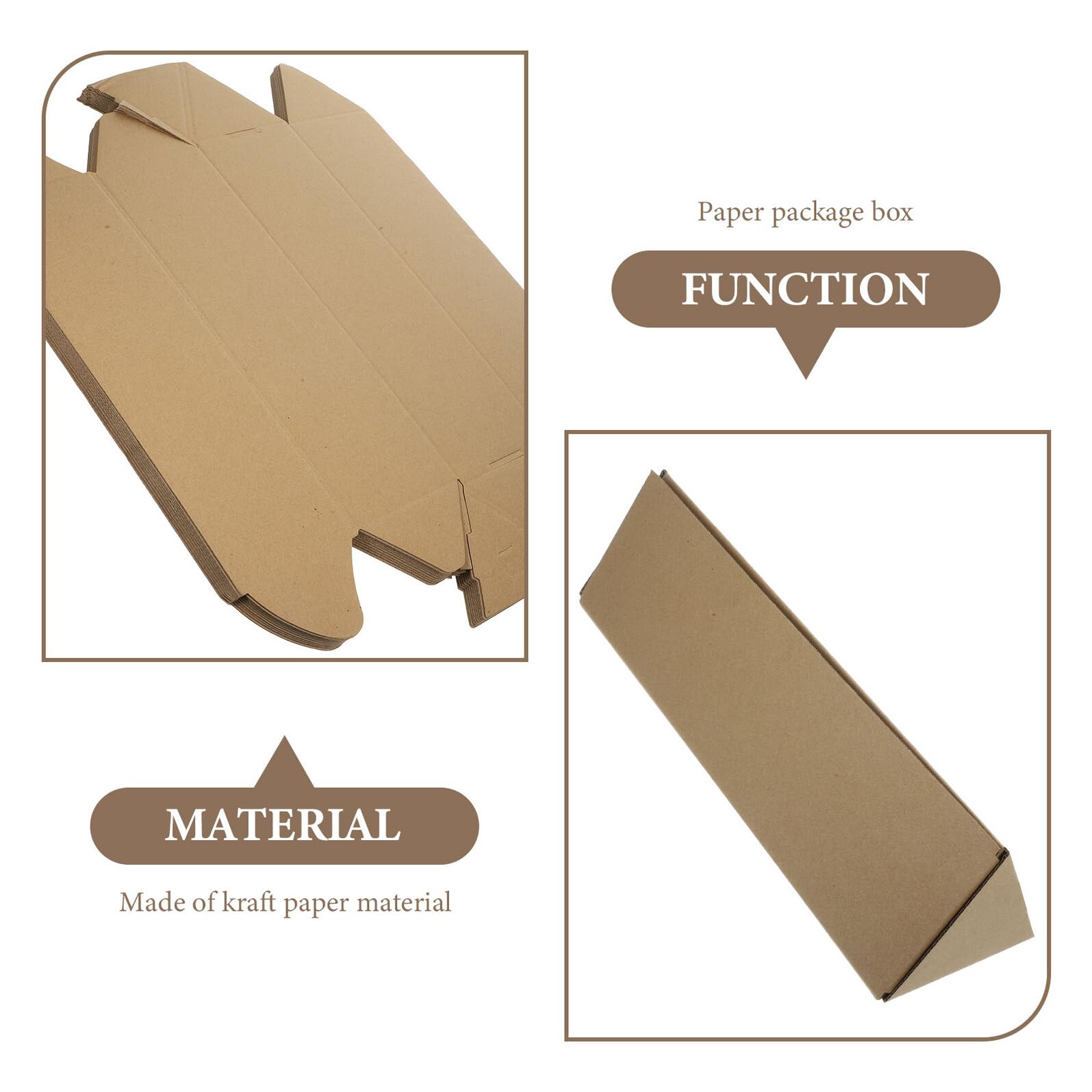 Caja Triangular de Cartón Kraft de 10 Piezas para Almacenamiento y Transporte, Fácil Montaje y Sostenible, Adecuado para Mudanzas y Envío de Documentos