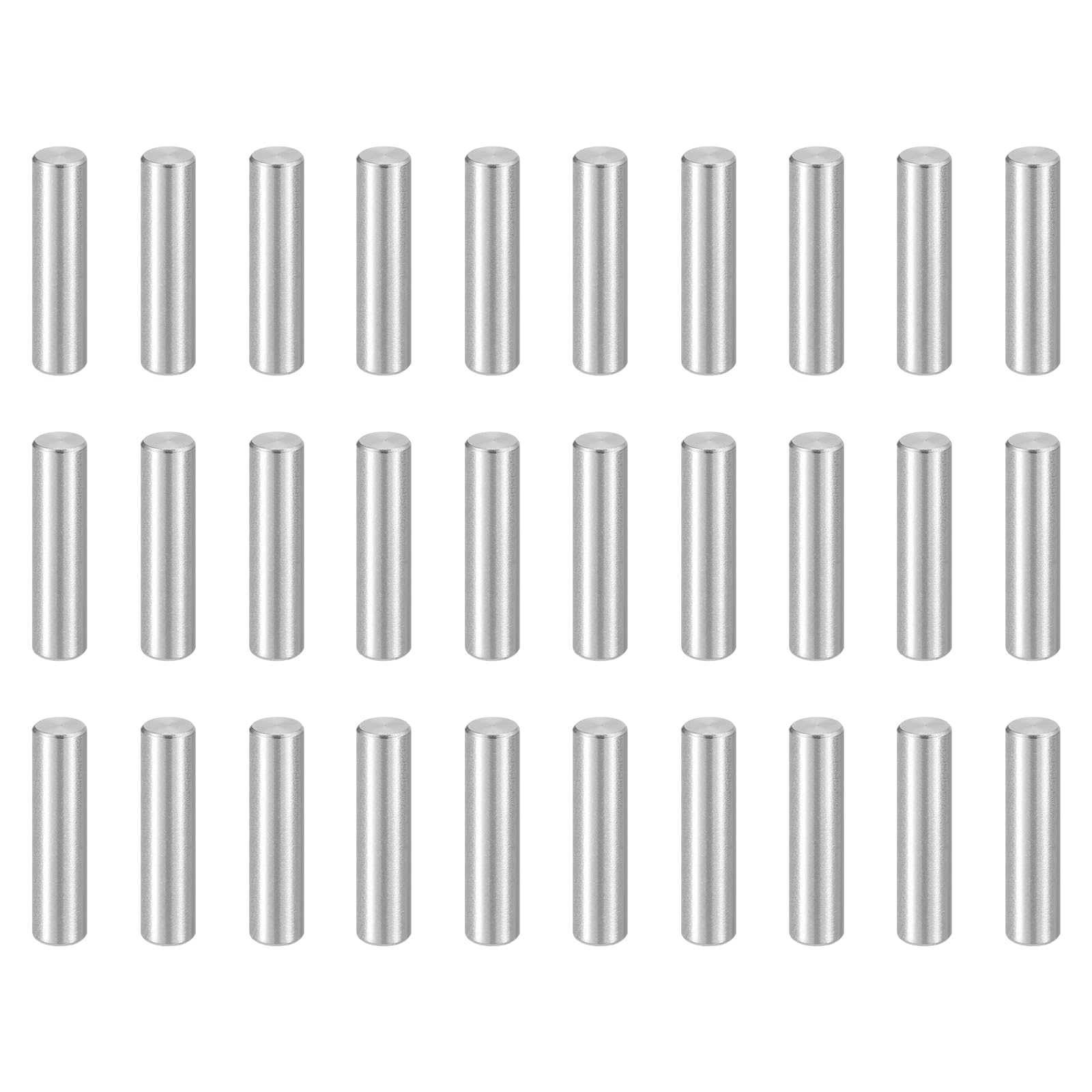 sourcing map 55pcs Dowel Pins, M6 x 25mm 304 Stainless Steel Cylindrical Shelf Support Peg Pin Rod Fasten Elements for Metal Devices Wood Furniture DIY Installation, Silver