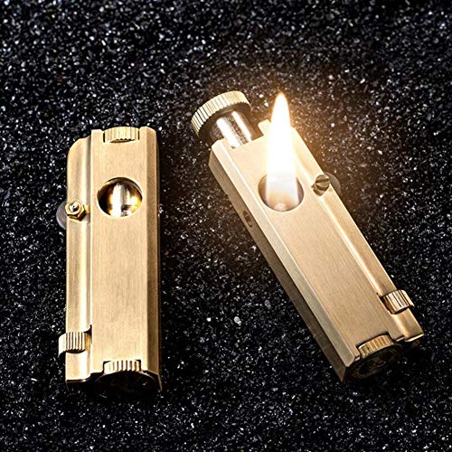Ambrogio.l Wheel Kerosene Lighter,Vintage Trench Lighter Pure Copper Creative Brass Cigarette Lighter For Collection Decorative Gift #TOP3