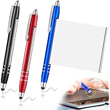 Ballpoint Pen with Touchpen 3-Piece Metal Rollerball Pen Set with Cheat Sheet 2-in-1 Cheat Sheet Retractable Ballpoint Pen for School Business Office Supplies Household Blue Black Red