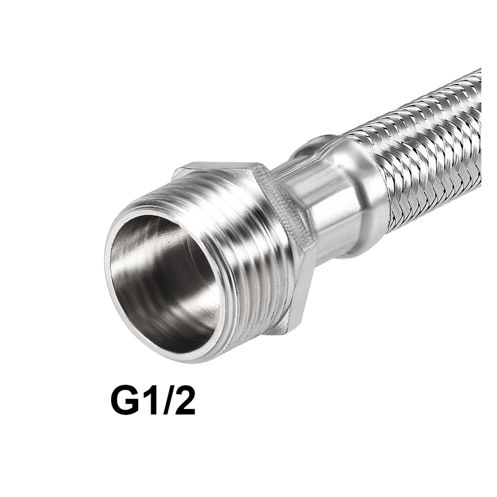 Manguera de ducha trenzada de acero inoxidable de 30 a 60 cm, manguera universal G1/2 de acero inoxidable 304, paquete de 2 unidades, flexible y a prueba de fugas