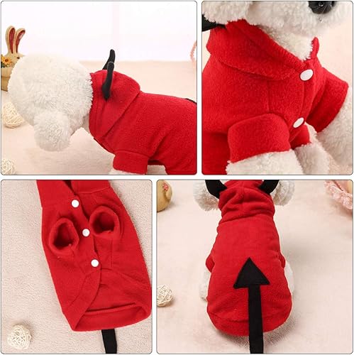 Miniatura 7 de POPETPOP Decoración de Halloween suéter para perro, disfraz de diablo para perro, disfraz de diablo para perros de Navidad, traje divertido de