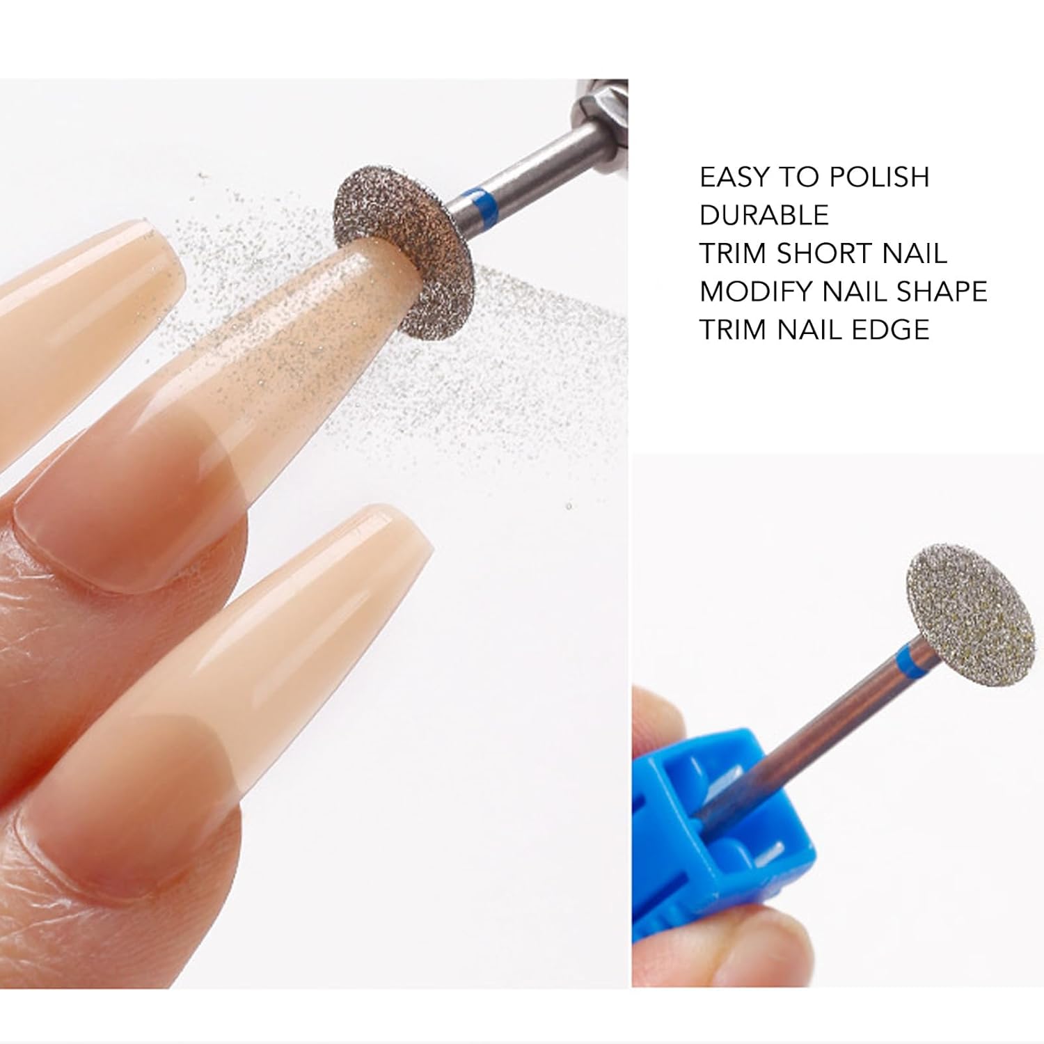 Cuticle Remover Nail Drill Bits Set - Versatile Rugged Diamond Drill Bits for Efficient Gel Nail Removal, Easy to Use & Compatible with Most Nail Drills