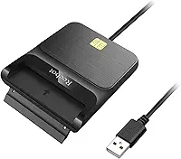 Recbot Leitor CAC Militar, CAC Card Reader Militar, DOD Military USB Common Access CAC Smart Card, Compatível com Windows, Mac OS e Linux