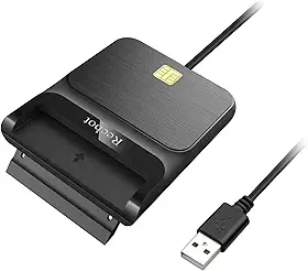 Recbot Leitor CAC Militar, CAC Card Reader Militar, DOD Military USB Common Access CAC Smart Card, Compatível com Windows, Mac OS e Linux