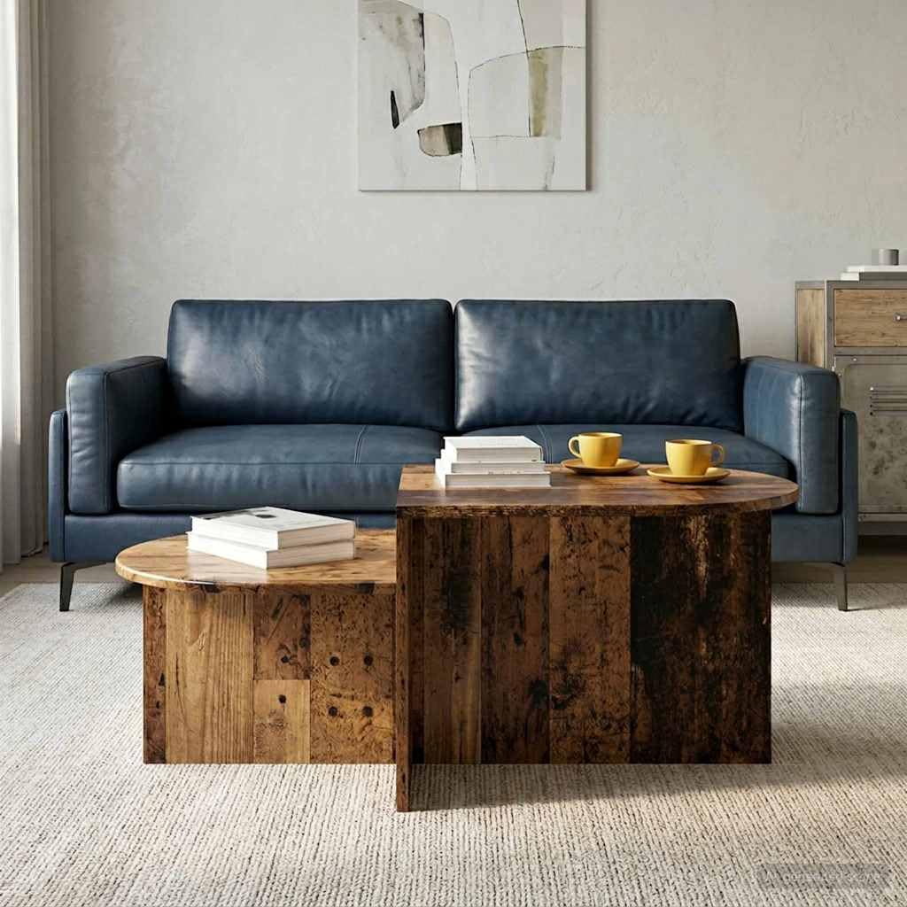 Stolik kawowy ze starego drewna, 100 x 50 x 40 cm, materiał drewnopochodny, nowoczesny stolik pomocniczy, meble do salonu z miejscem do przechowywania i półką do salonu, sypialni, salonu