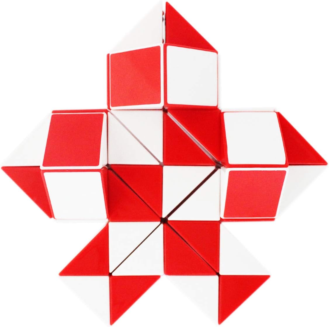 Mipartebo Magic Snake Cube Twist Puzzle 48 Wedges Large Size Twist Fidget Snake Toys Gift Party Favors Game Goodie Bag Fillers for Kids Adults Teens Red