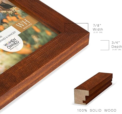 Miniatura 6 de Renditions Gallery Marco de fotos de 11 x 14 pulgadas, diseño de madera de estilo moderno y vidrio de alta definición, listo para pared y mesa,