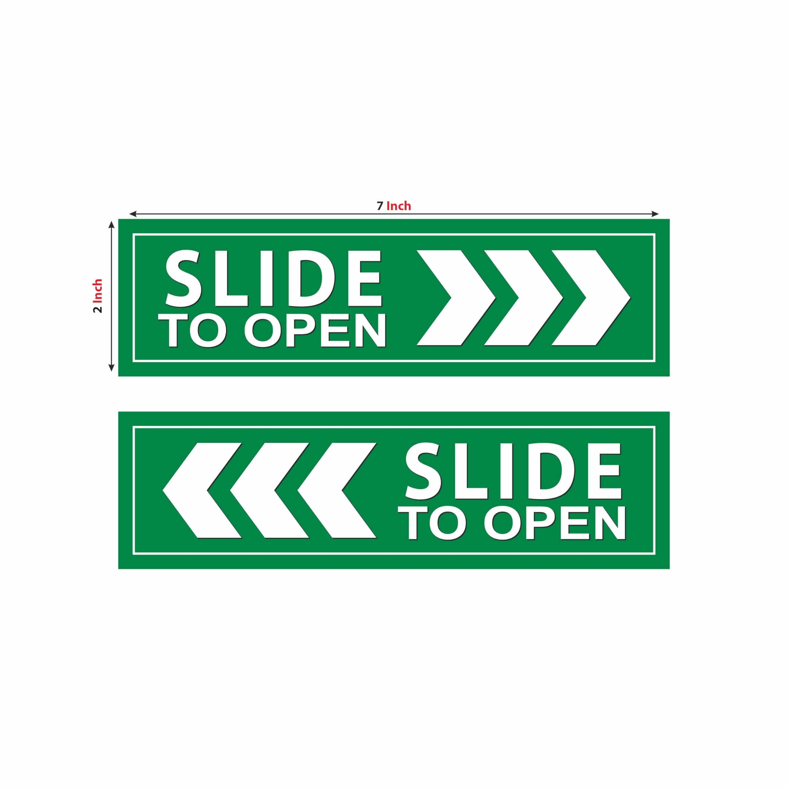 Anne Print Solutions® Slide to Open Stickers Self Adhesive Vinyl Pack 4 Right 4 Left for Gate Sticker Door Size 2 Inch* X 7 Inch* Multicolour