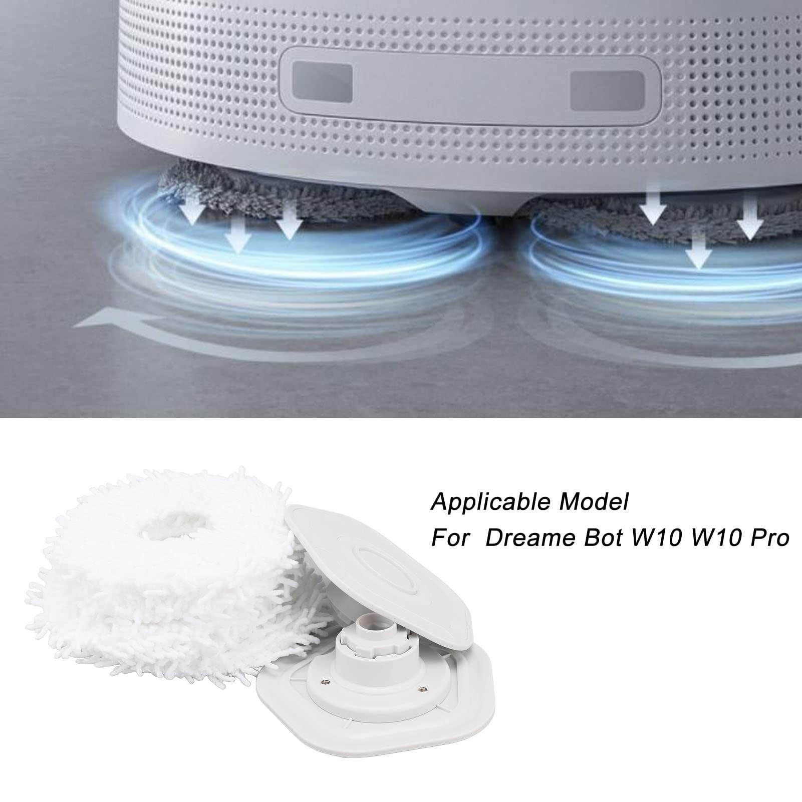 TOPINCN Panni per mocio Dreame Bot W10 W10 Pro, parti di ricambio per aspirapolvere Dreame Bot W10 W10 Pro, cuscinetti di ricambio con supporto