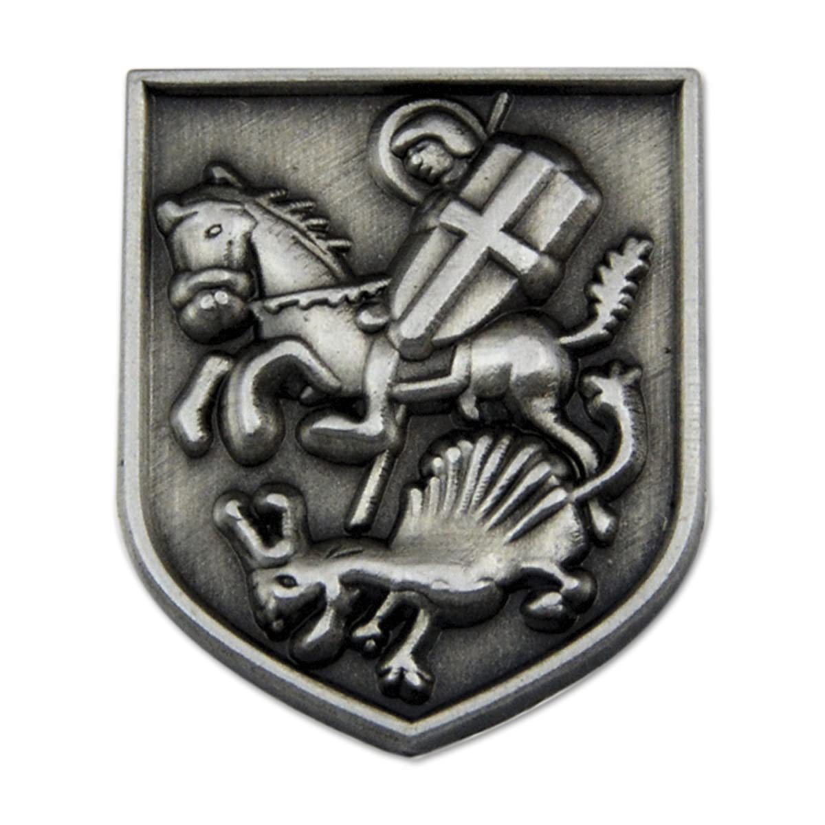 The Masonic ExchangeSt. George Slaying The Dragon Masonic Lapel Pin - [Antique Silver Finish][3/4'' Tall]