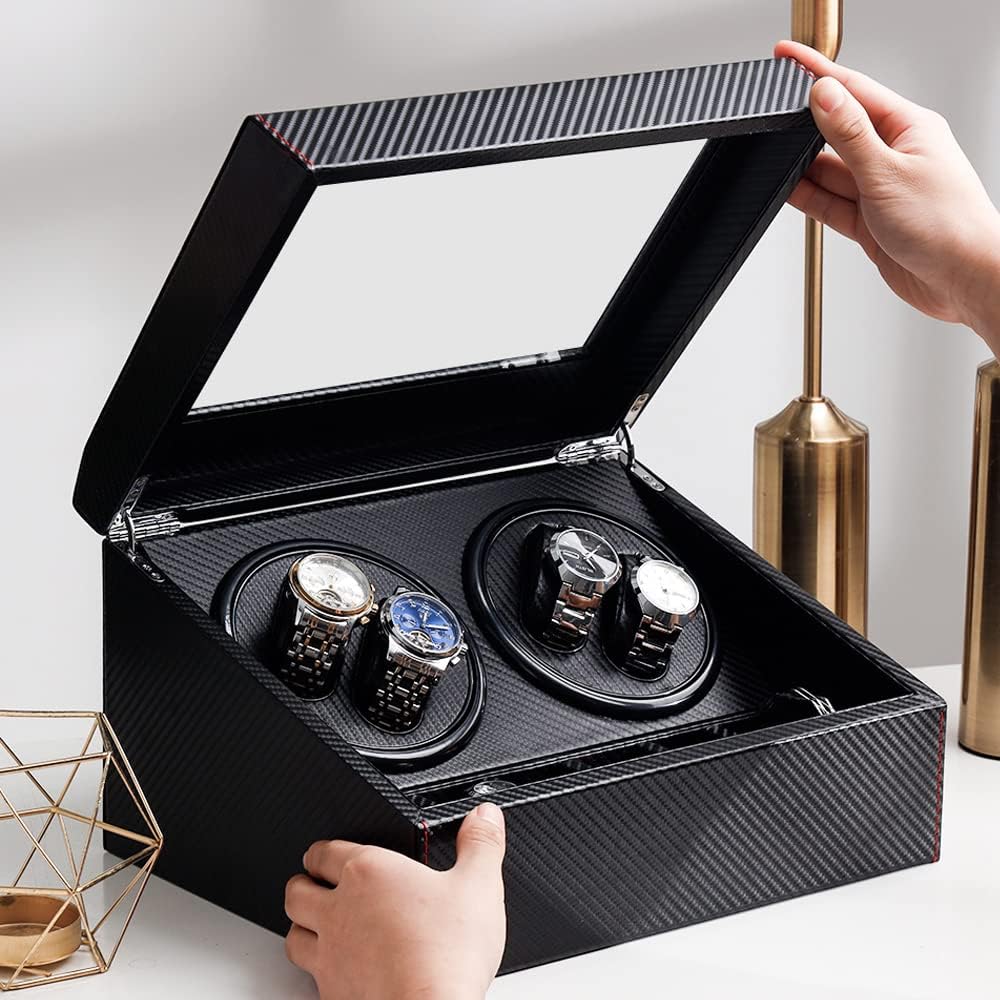 osea Automatic Watch Winder Storage Display Box Automatic Rotation Watch Winder Storage Case for Men's and Women's Watches with 4 Winding Positions and 6 Storage Case (Style 2) : Clothing, Shoes & Jewelry