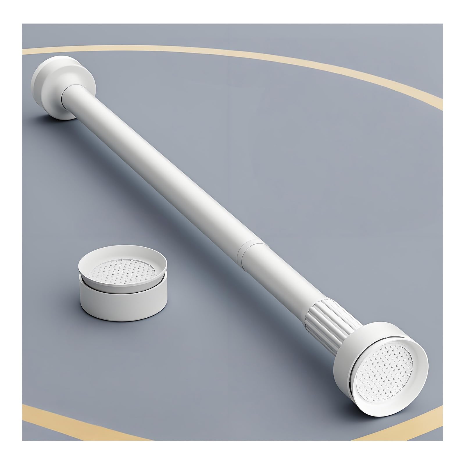 GLDYTVF Adjustable Curtain Rod No Drill Tension Rod 35-250cm Telescopic Shower Rod Expandable Curtain Pole for Bathroom Window Kitchen (White 0.7-1.2m/28"-47")