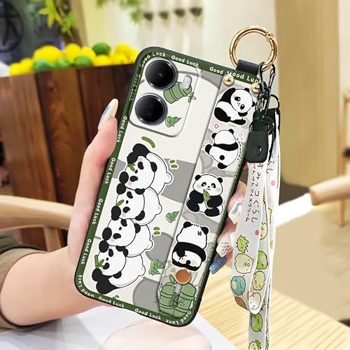 Phone Case Compatible with Redmi15A 5G Global/R70/R70M, Durable Wristband Anti-knock Waterproof Phone Holder Anti-dust Cute Sili